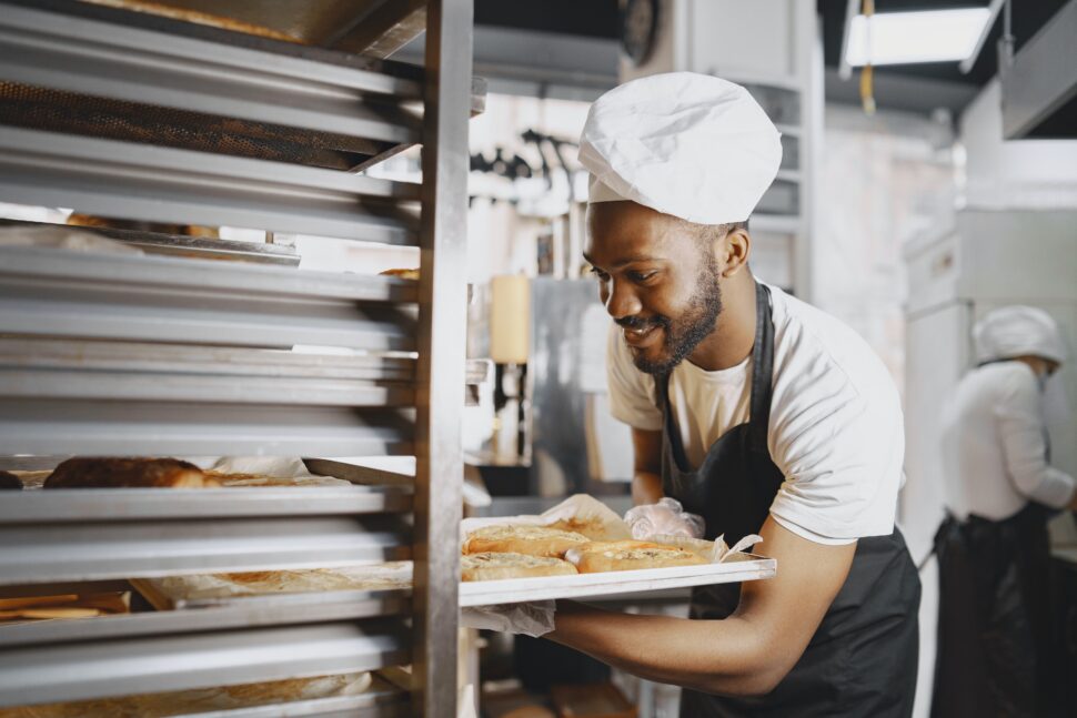 man in a kitchen