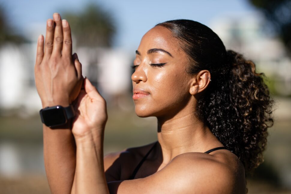 Woman doing yoga pose