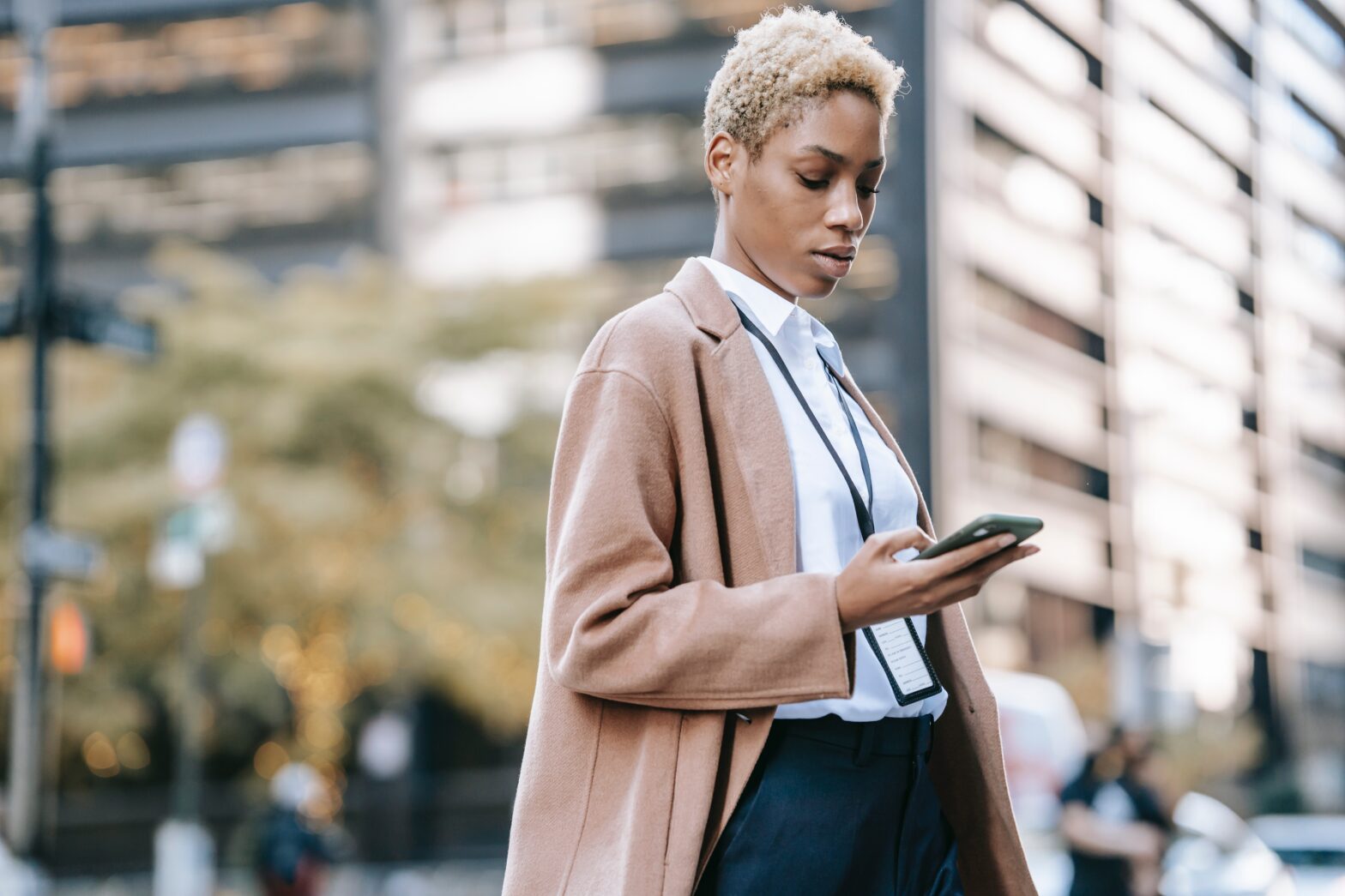 woman on phone outdoors