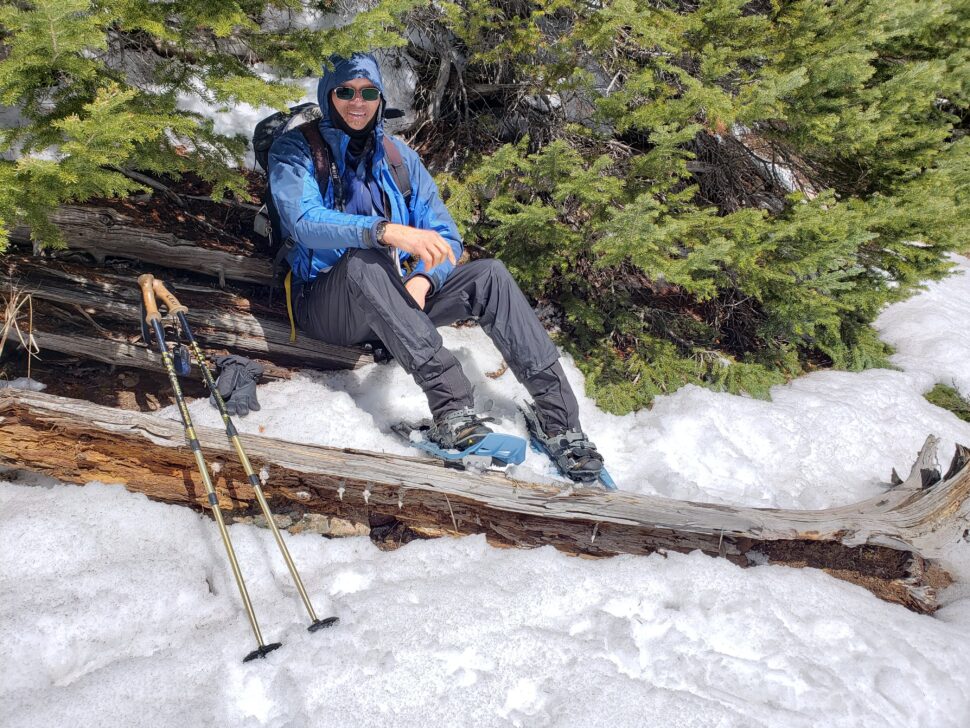 man sitting in snow