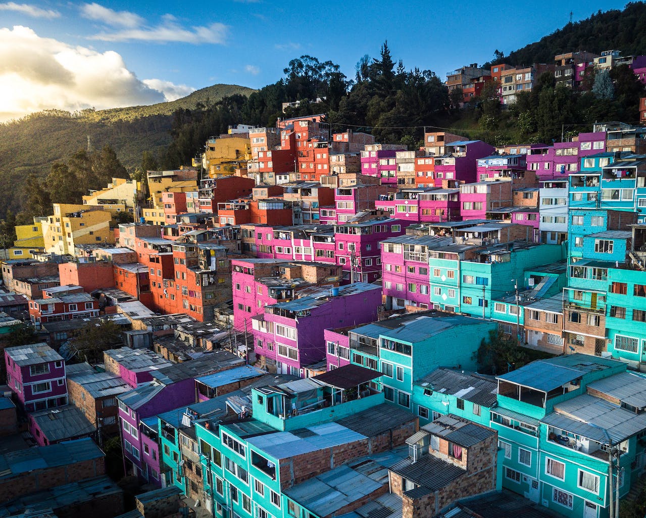 Learn what Colombia is really like with these 10 fun facts about Colombia Pictured: Colorful homes in Colombia.