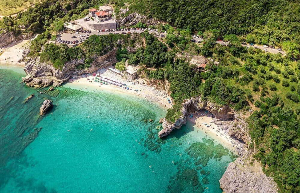 aerial view of beach in Pelion, Greece