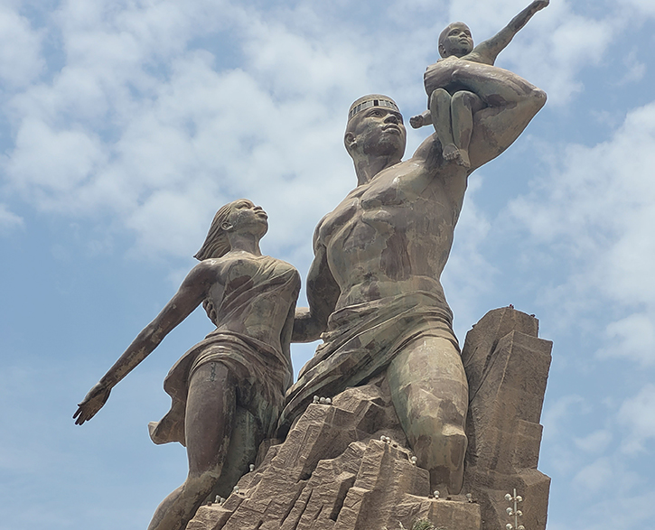 African Renaissance Monument in Dakar Senegal during the day