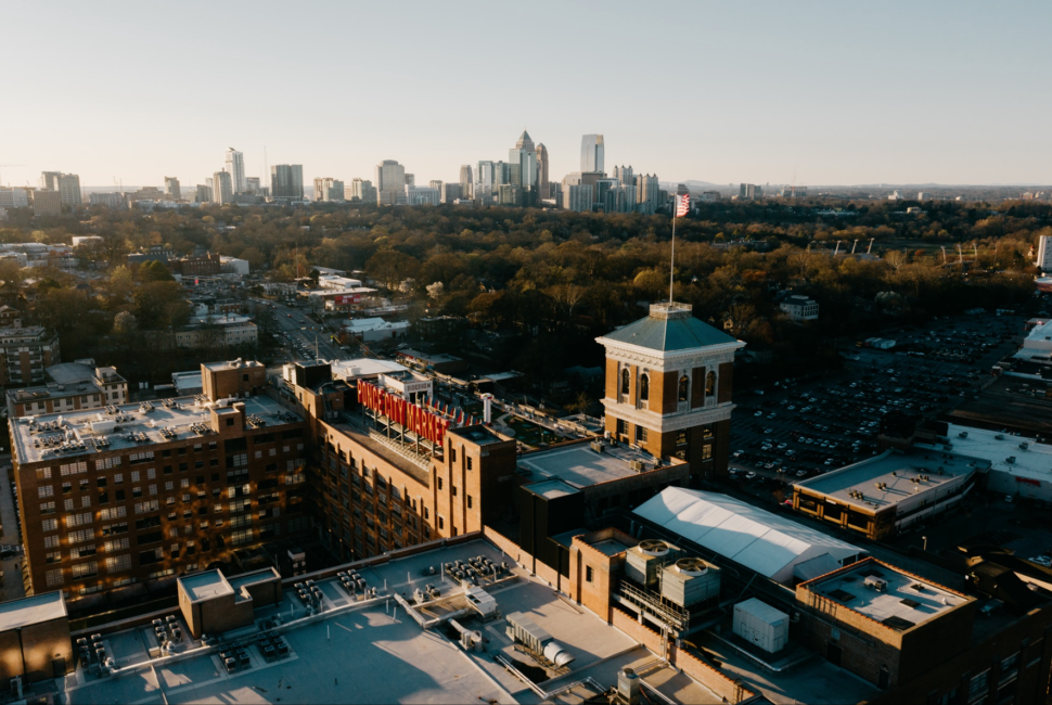 where was a family affair filmed Pictured: overhead shot of Atlanta Ponce City Market