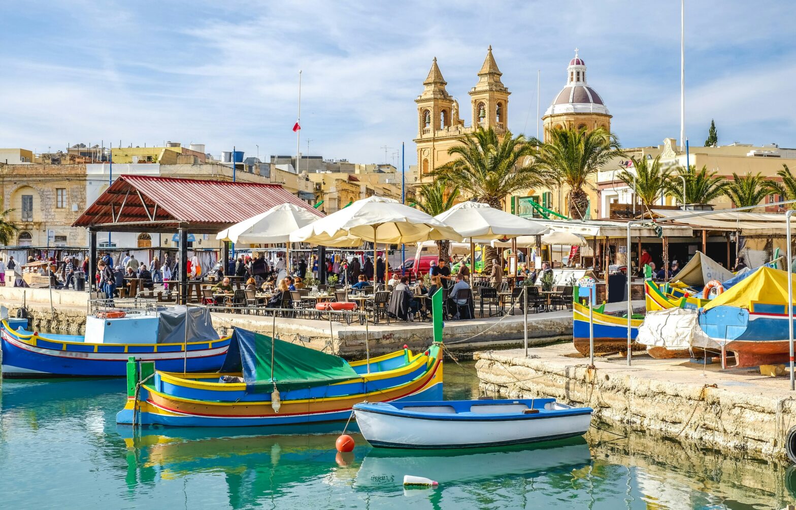 boats on the coast of Malta