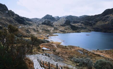 aerial view of lake in Cuenca, Ecuador