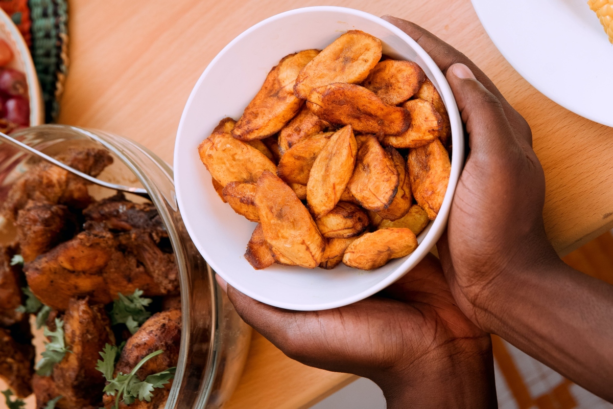 fried plantains in a bowl