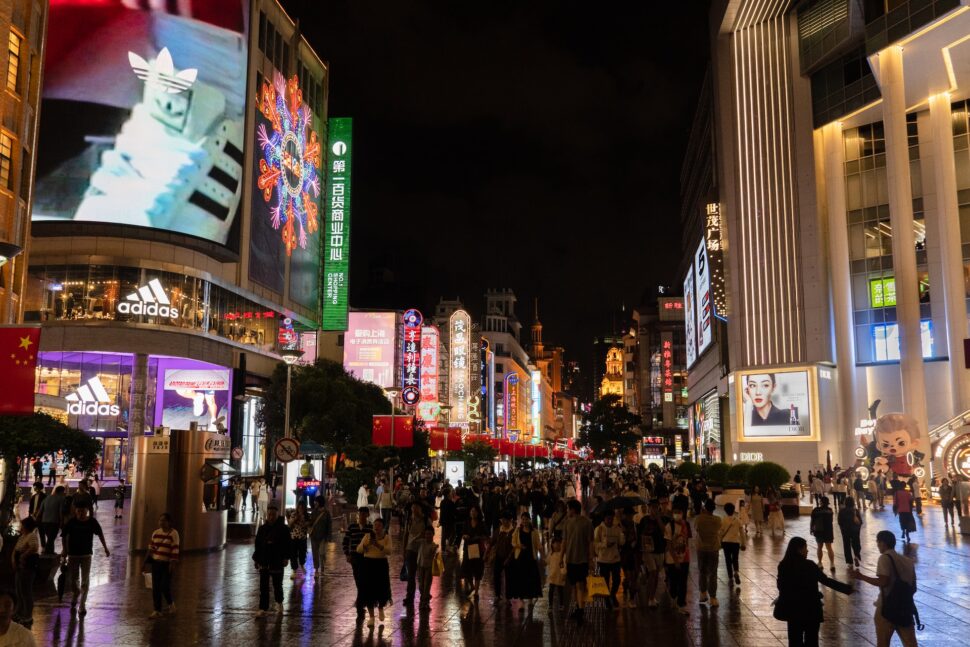 Bustling Chinese street