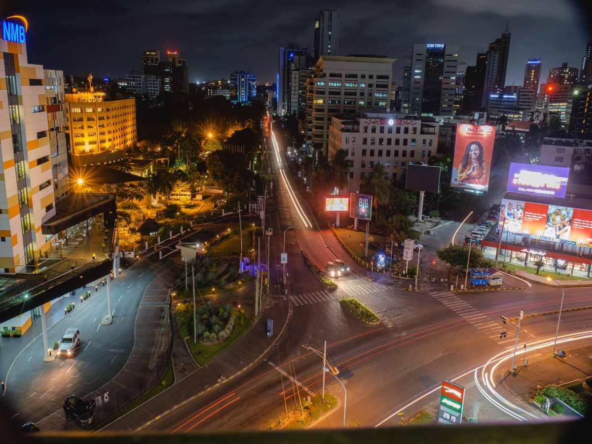 night city view of Dar es Salaam, Tanzania