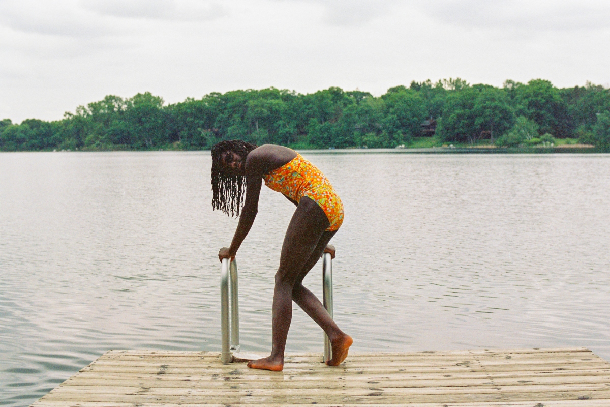 Black girl swimming