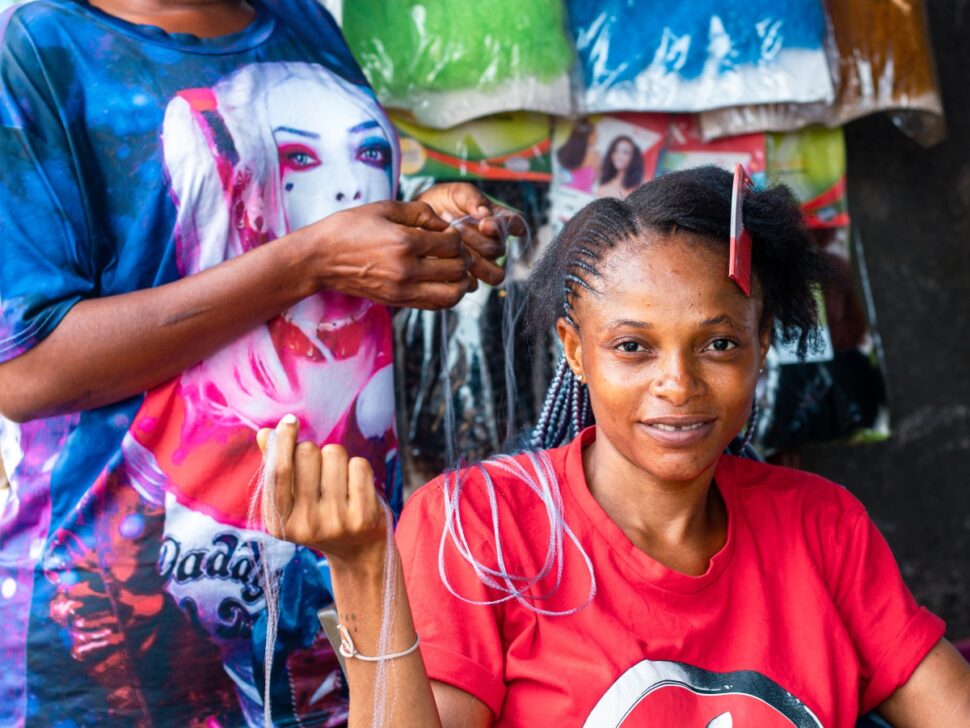 Getting hair braided