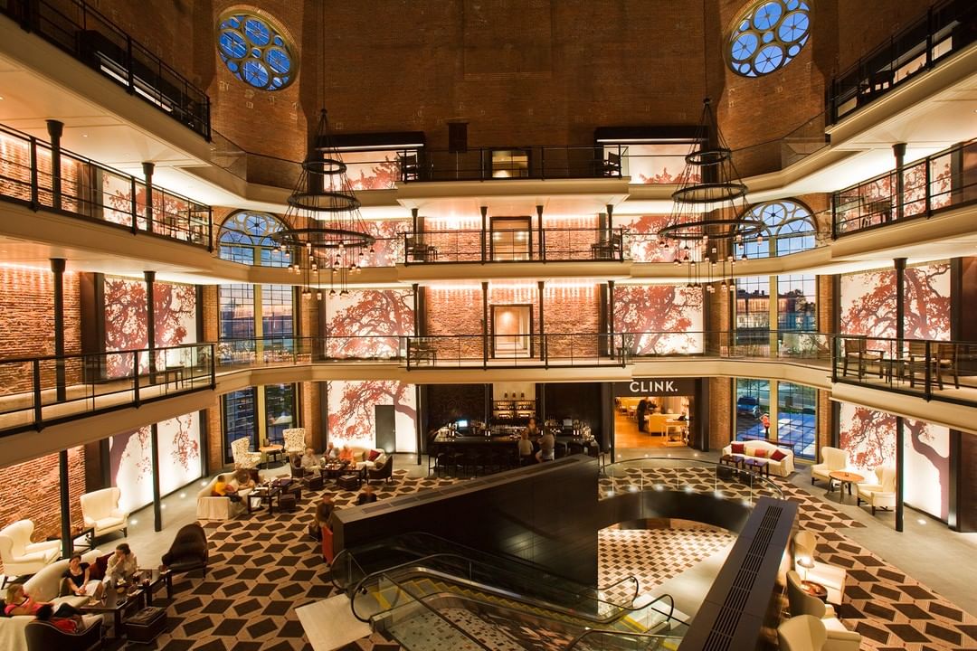 Inside the Liberty Hotel lobby