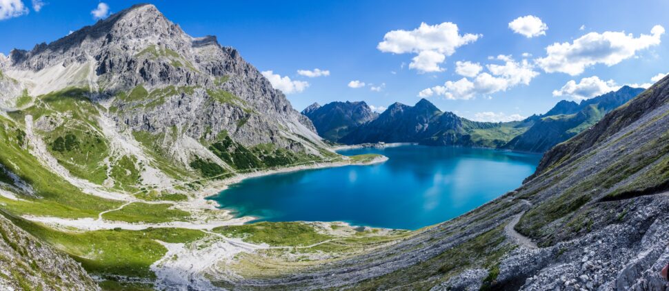 lake surrounded by mountains 