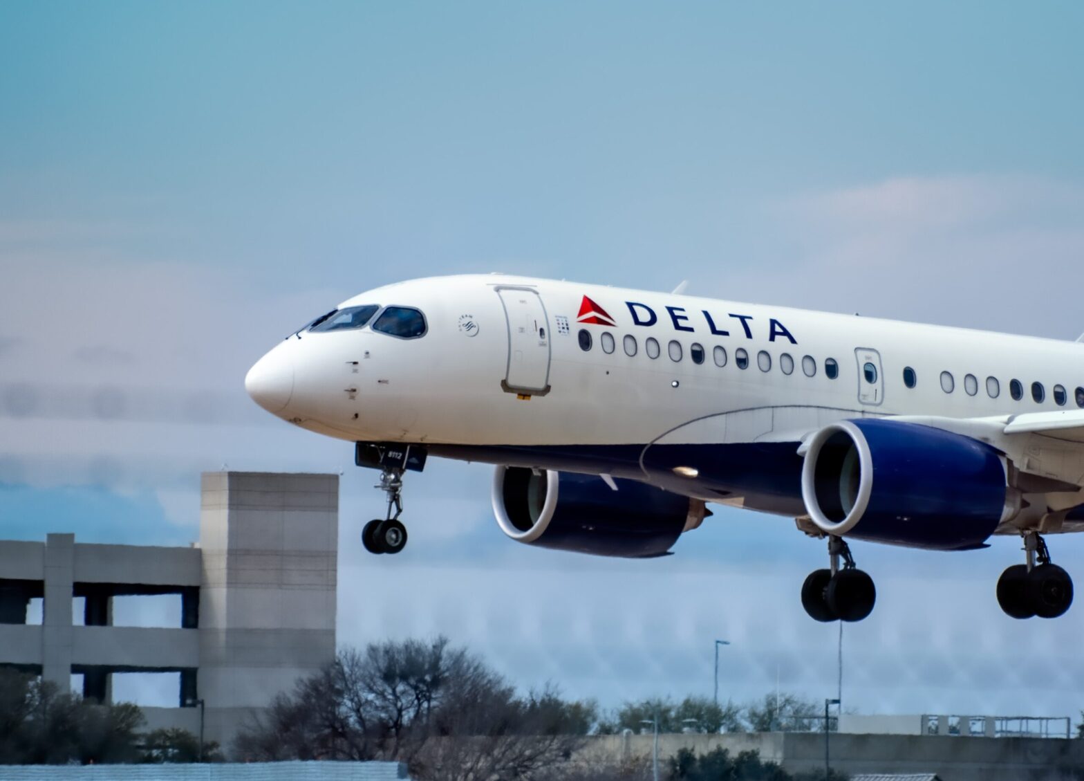 Delta Air Lines aircraft landing at airport