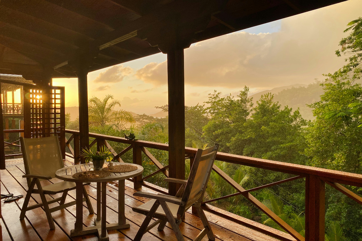 Beautiful cabin house with relaxing nature view in Port Glaud, Seychelles.