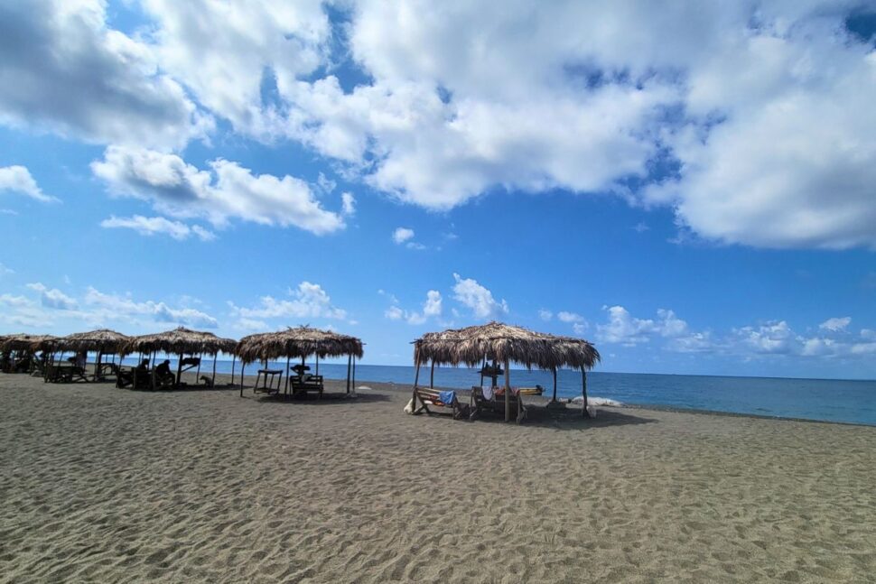 huts on Bob Marley Beach