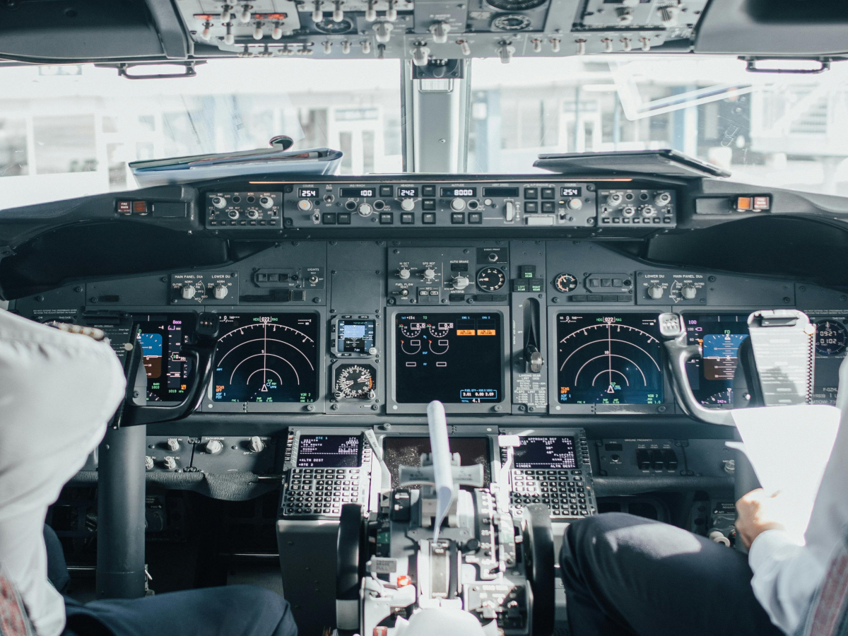 Inside a Cockpit of an Airplane