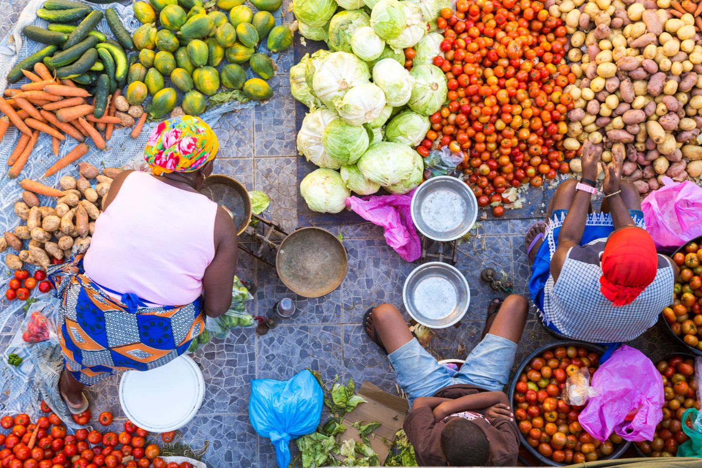 women in market in Cape Verde