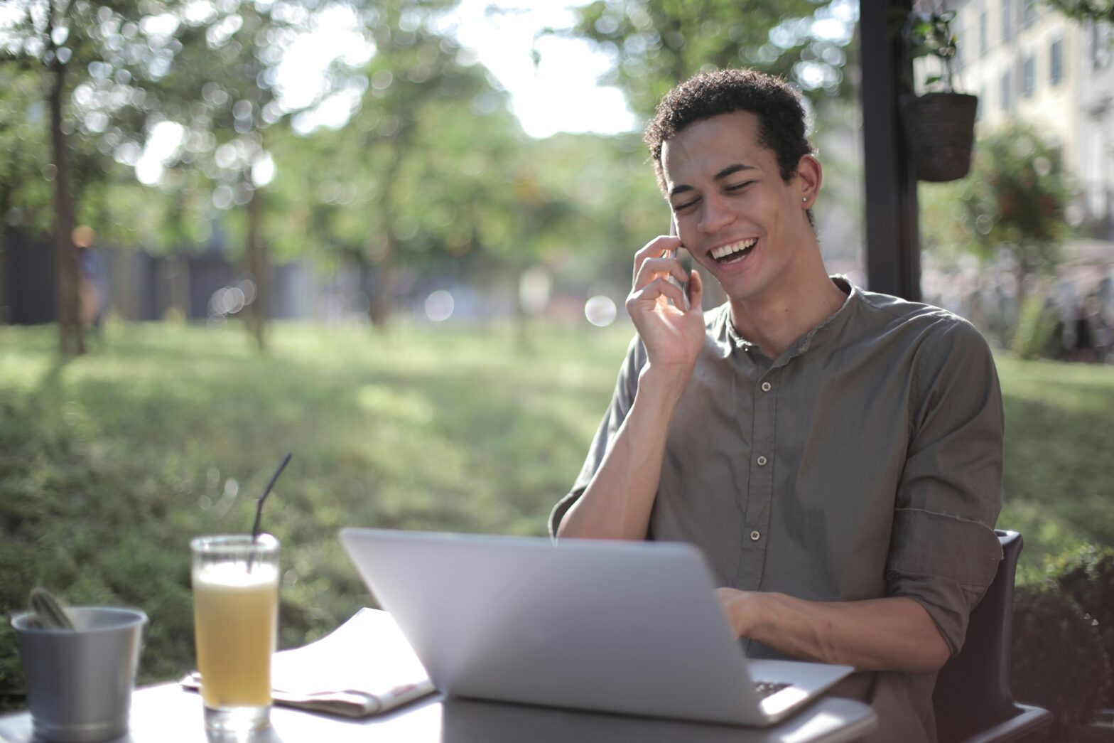 man using laptop