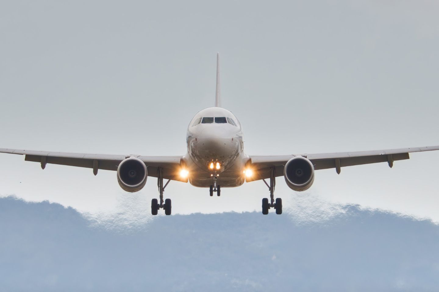 Low angle view of airplane during landing