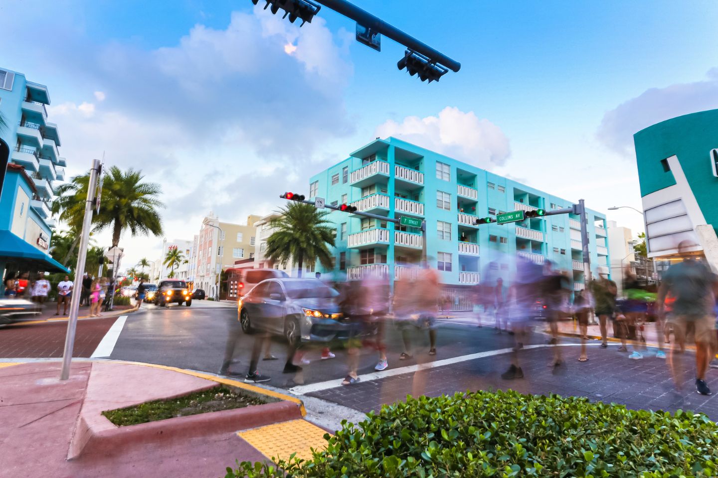 Ocean Drive in Art Deco District in Miami South Beach