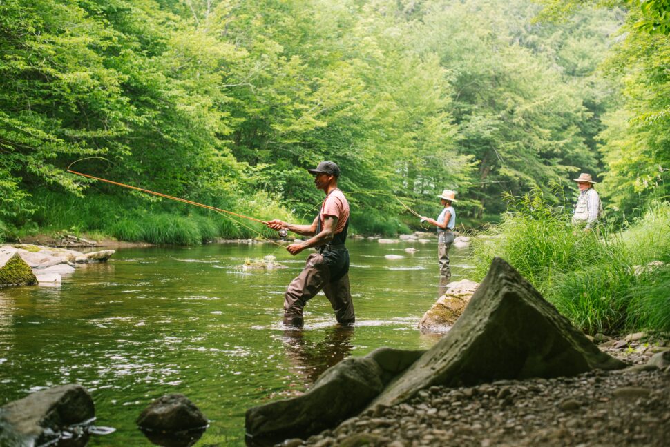 Fishing at a lake in New York.