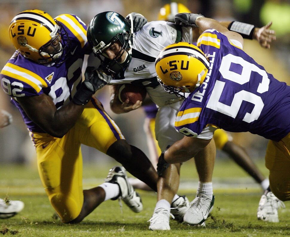 college football players during a game