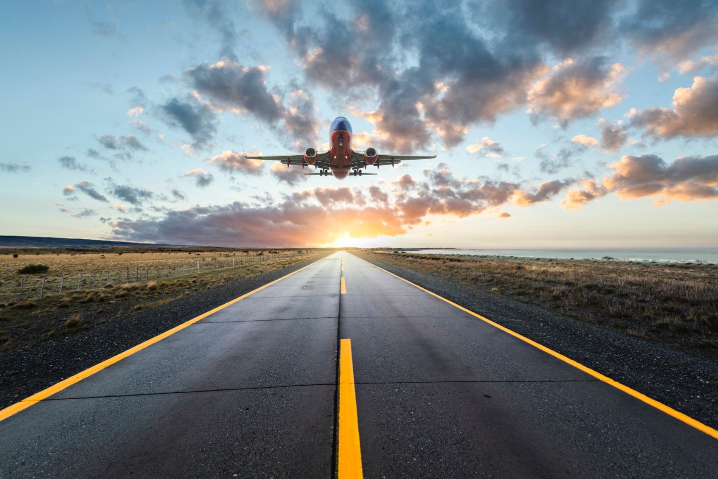 Plane Landing on Runway in Argentina