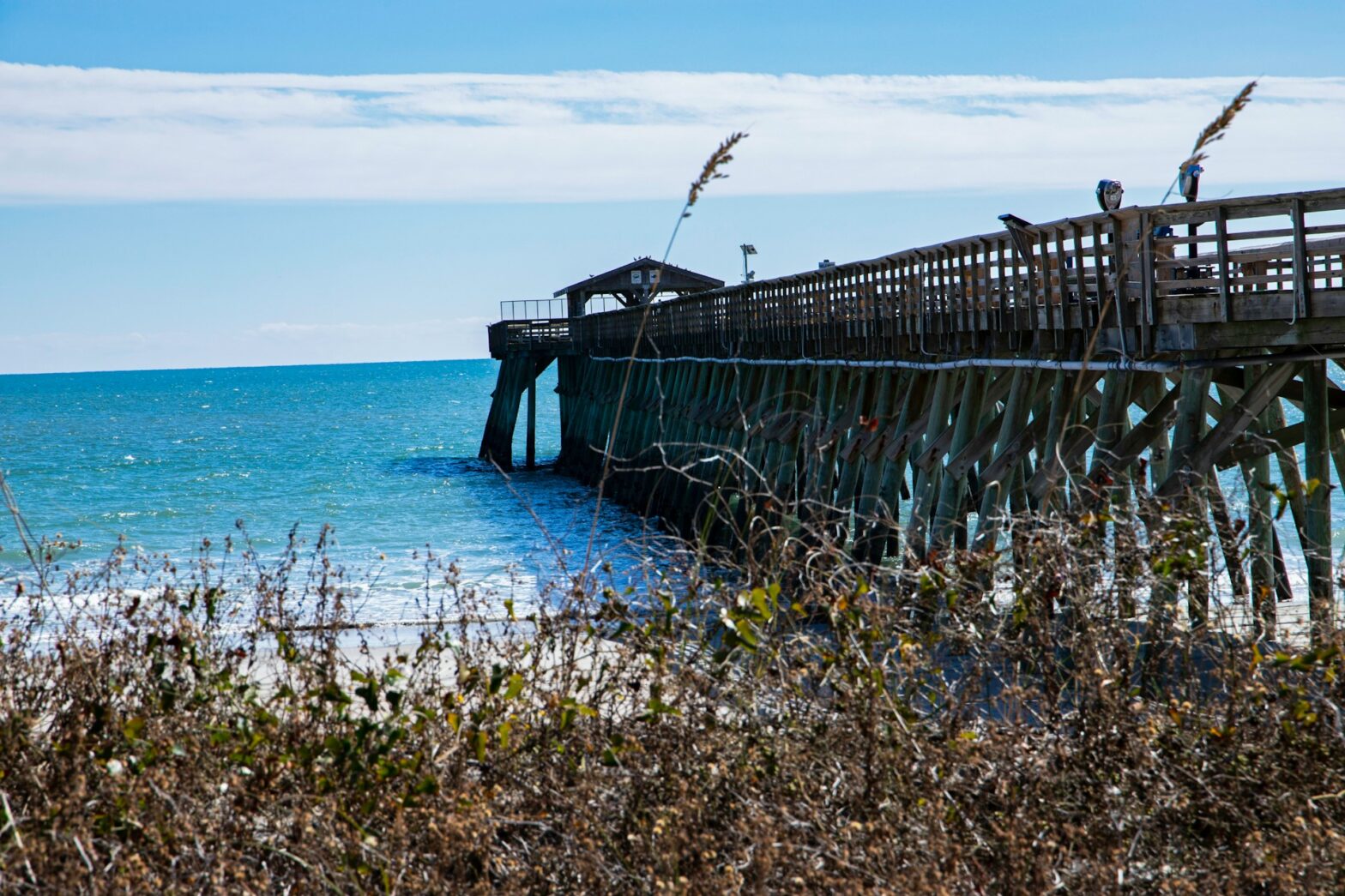 Check these 10 Warm Places To Visit in May in the USA. Pictured: a boardwalk in Myrtle Beach.