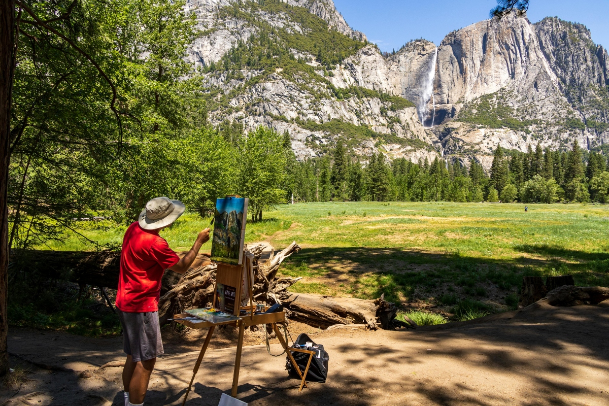 Person Painting under a Tree