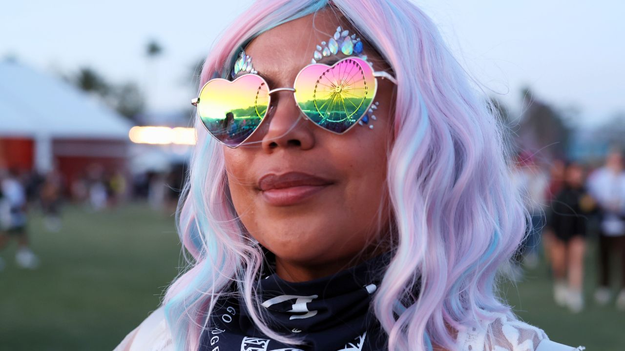 woman in street style at 2024 Coachella festival