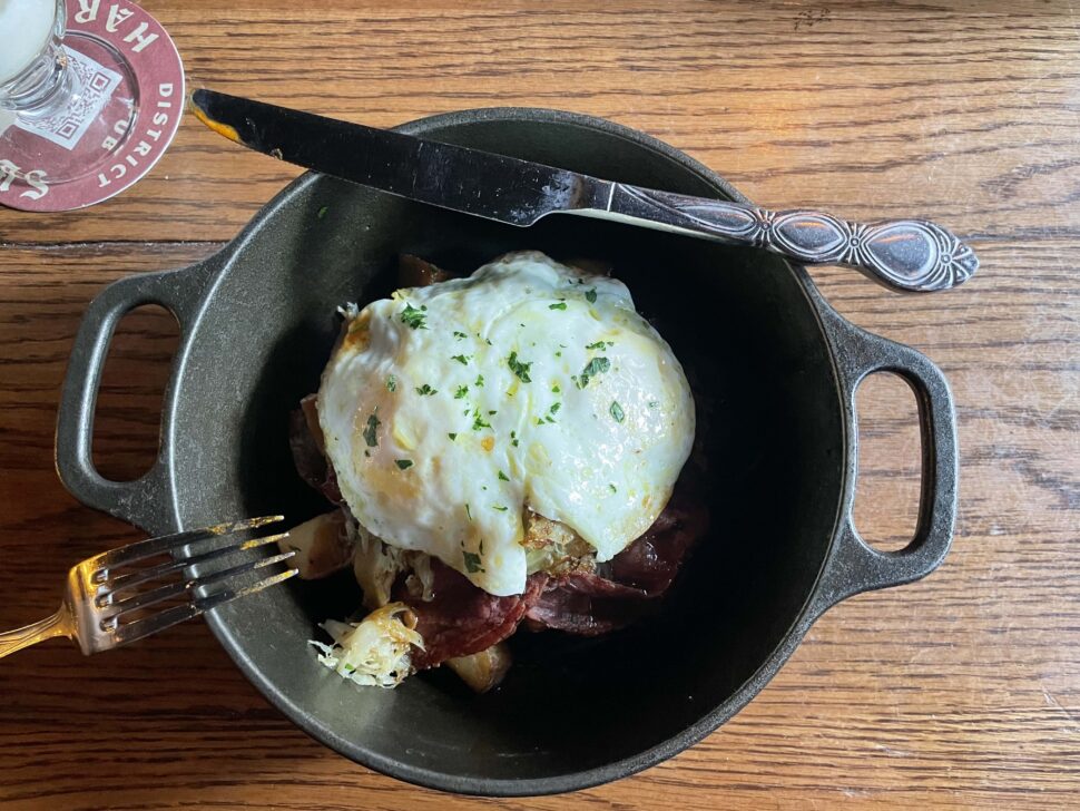 Wagyu corned beef hash at Harwood Arms