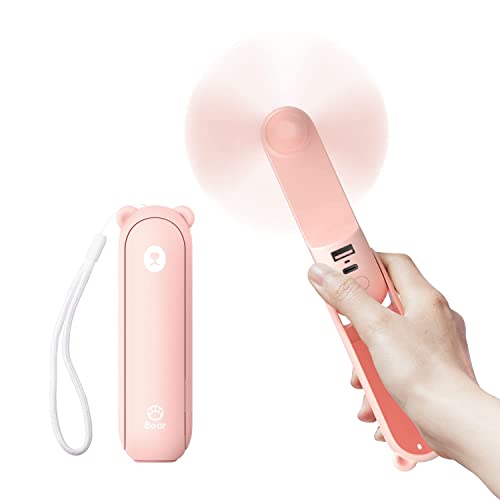 JISULIFE Handheld Fan With Powerbank