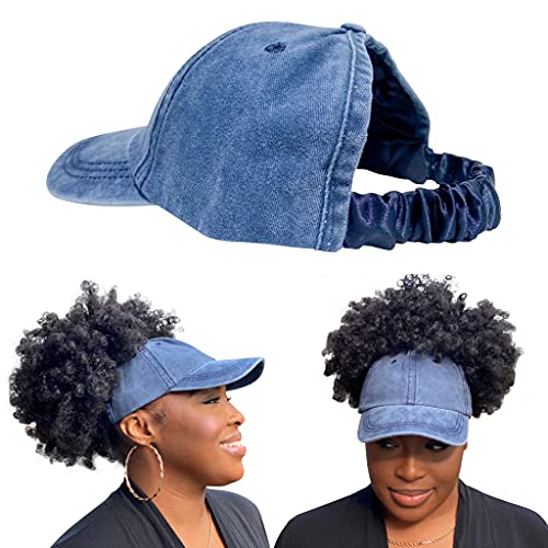 CurlCap Satin-Lined Denim Backless Cap