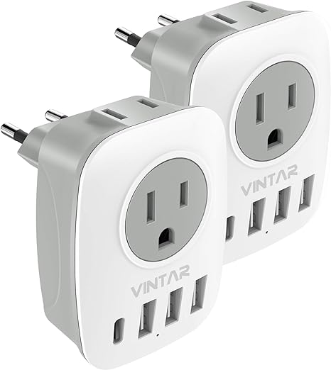 European Travel Plug Adapter USB C by TESSAN