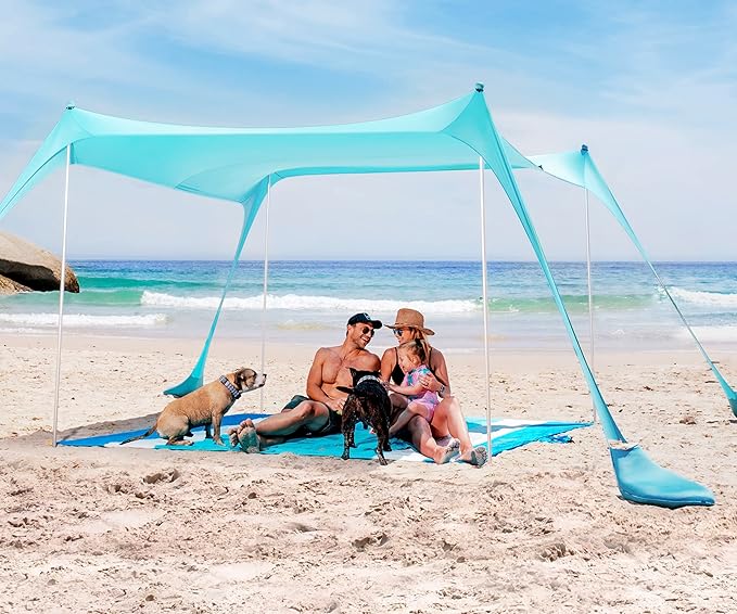 SUN NINJA Beach Tent Sun Shelter with UPF50+ Protection