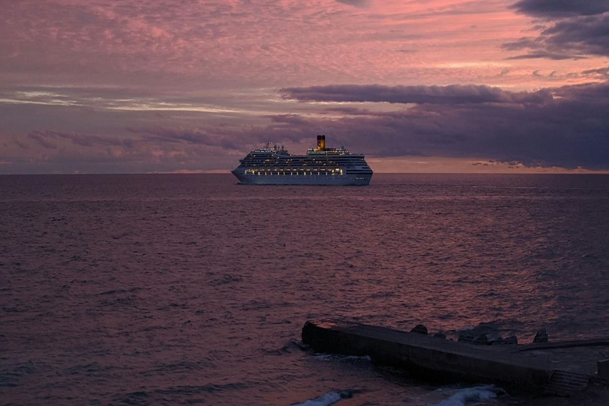 White Cruise Ship on Sea