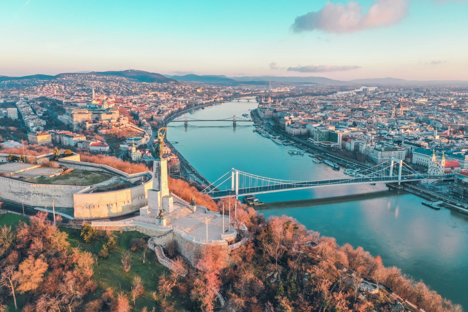 Cheap Summer Vacations that are still beautiful and relaxing. Pictured: Wide shot of Budapest, Hungary.