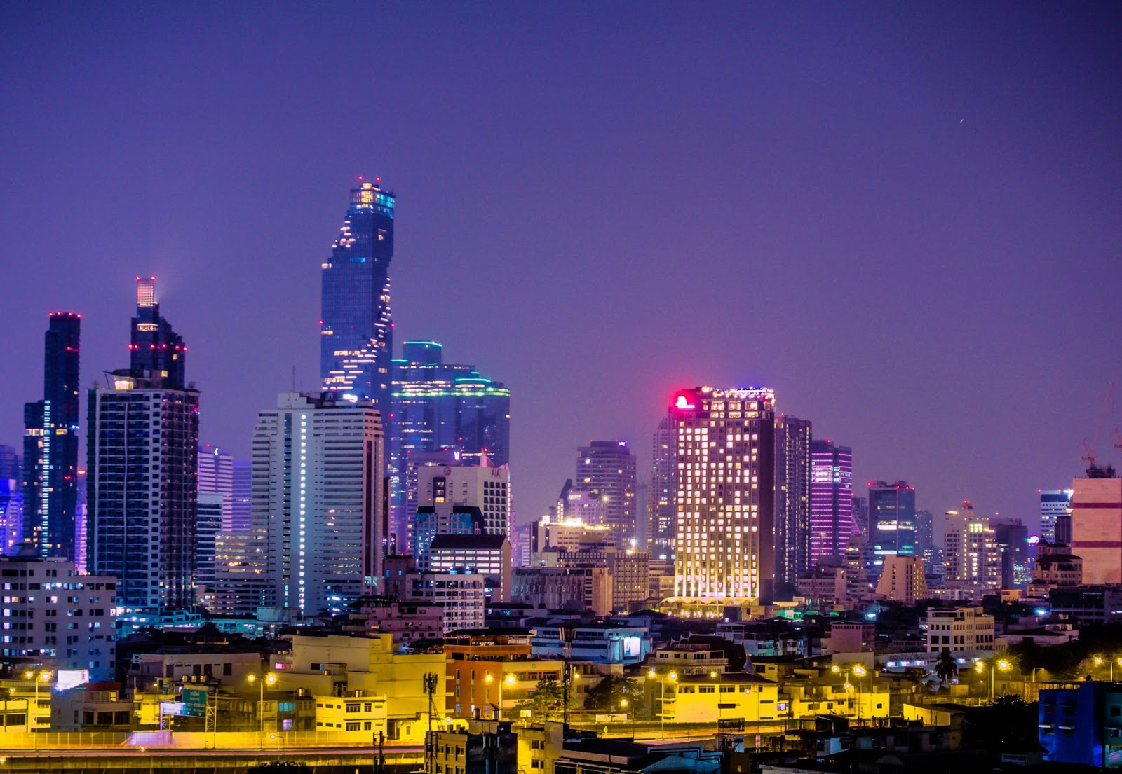 Bangkok is an affordable place to visit in Thailand.
pictured: the cityscape of Bangkok