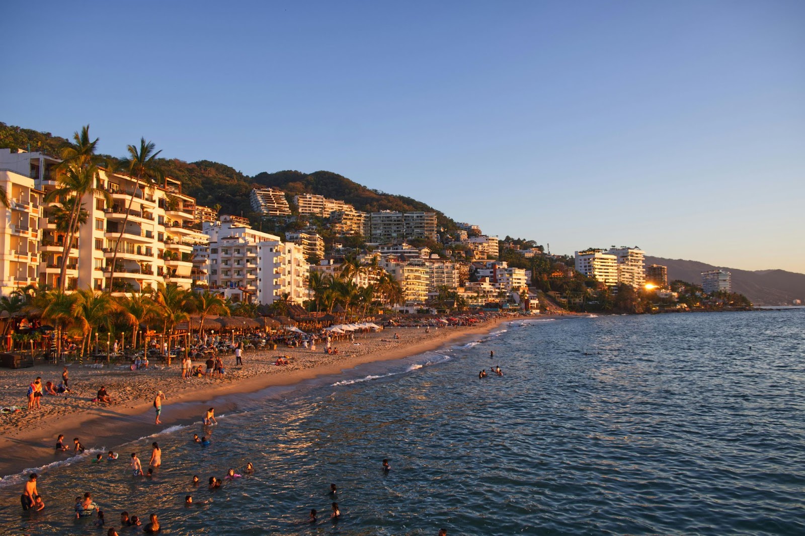 To avoid crowds May is the best time to visit Puerto Vallarta. 
pictured: the beach of Puerto Vallarta