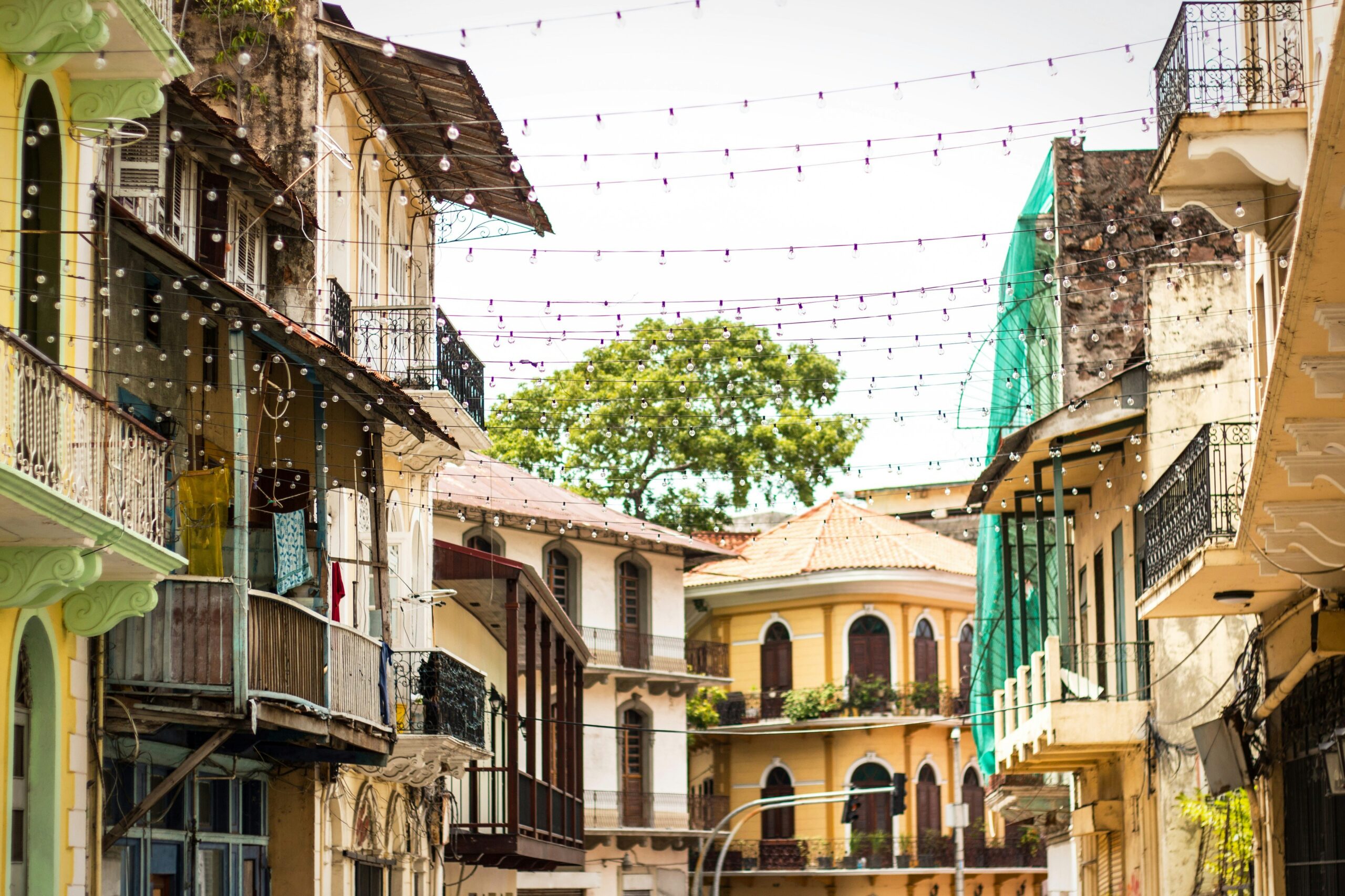 The culture in Panama is vibrant, travelers should check out traditional customs.
Pictured: street in Panama