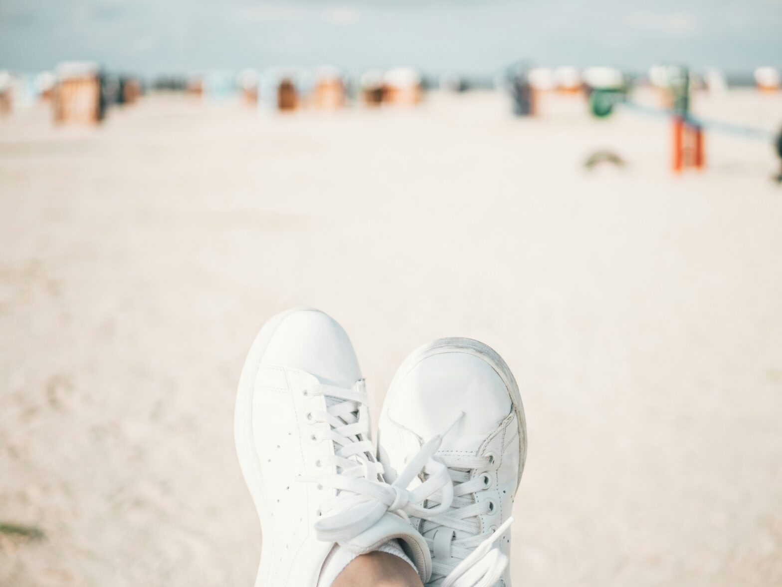 Sneakers on a beach