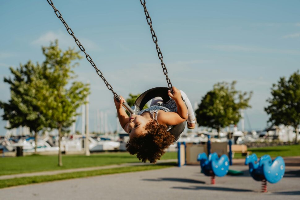 is san diego safe?Pictured: a child on the swings in San Diego