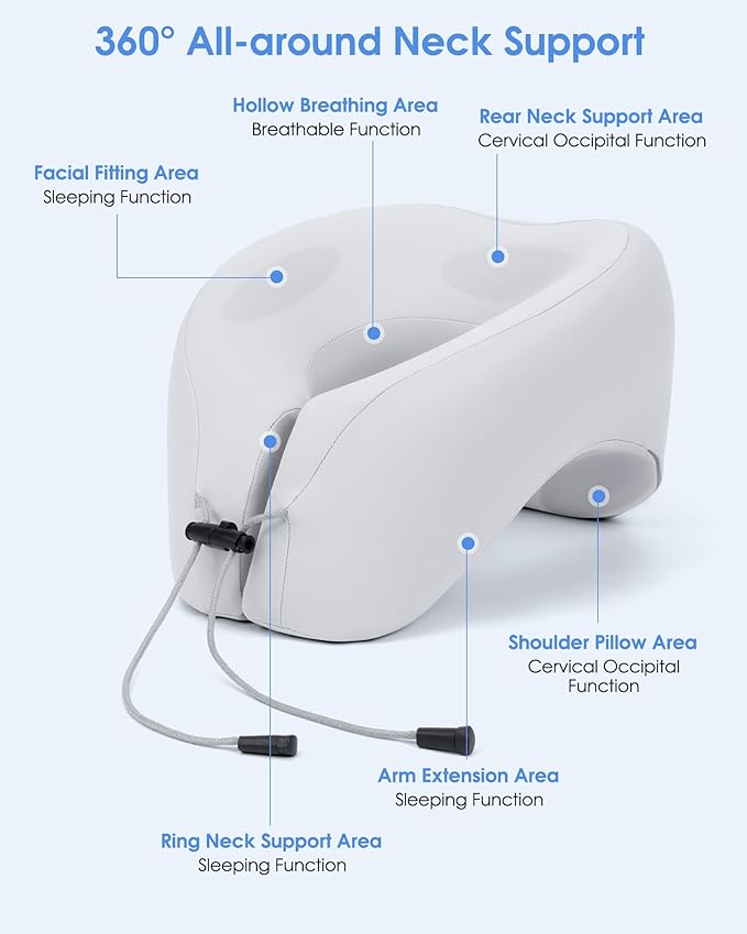 Neck Pillow Airplane with 360-Degree Head Support