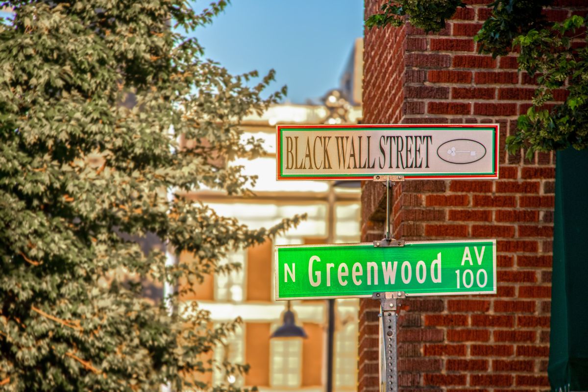 Black Wall Street Sign in Tulsa Oklahoma