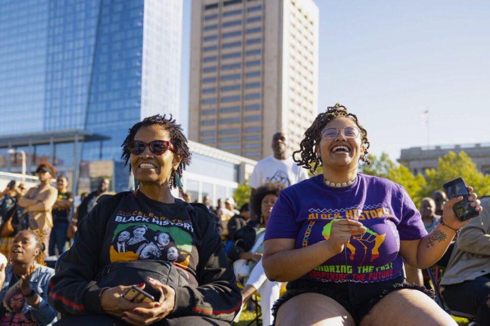 crowd of people enjoying Juneteenth celebration in Cleveland, Ohio