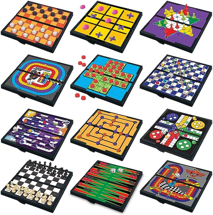 Gamie Small Magnetic Board Travel Game Set