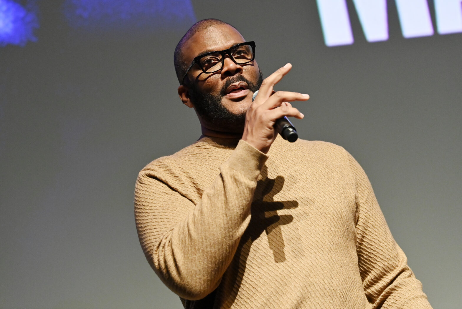 ATLANTA, GEORGIA - NOVEMBER 08: Tyler Perry attends the special screening of "Maxine's Baby: A Tyler Perry Story" documentary at Rialto Center for the Arts at Georgia State University on November 08, 2023 in Atlanta, Georgia.