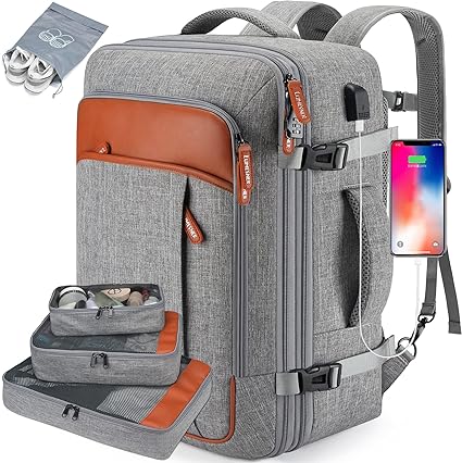 Lumesner Expandable,Water Resistant, Phone-Charging Backpack