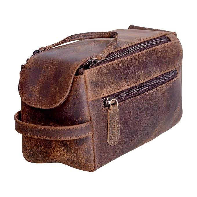 Komalc Buffalo Leather Toiletry Bag